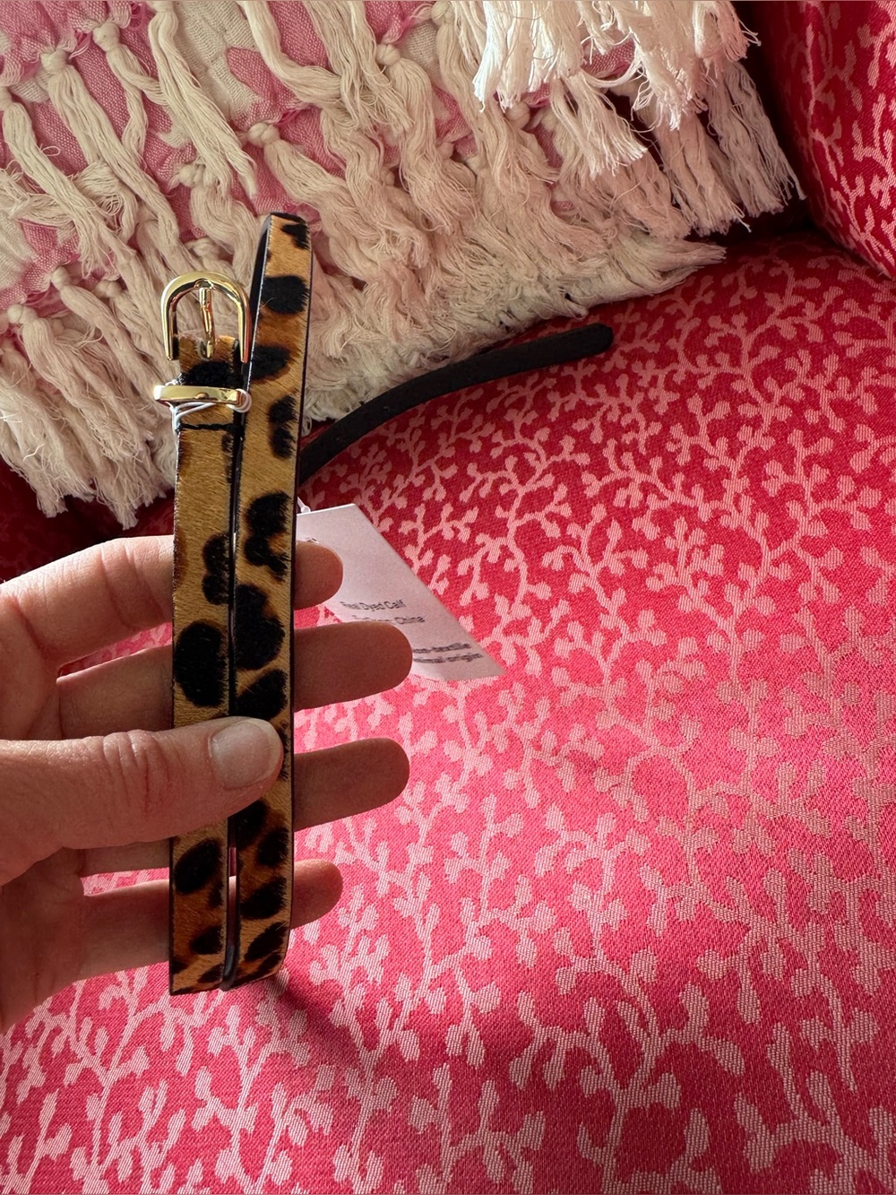 NWT J. Crew Leopard-Print Skinny Belt in Tan, Black and Gold - Picture 7 of 13